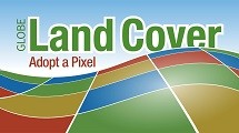 Land Cover logo which shows a horizon of colored squares.